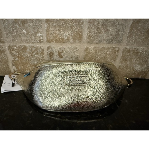 Pom Pom London Metallic Gold Bum‎ Bag/Fanny Pack/Belt Bag NEW - Picture 4 of 8